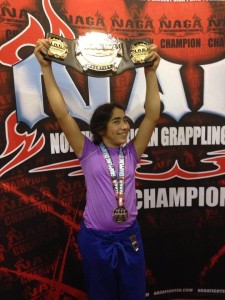 WikiFish showing off her well earned championship belt!